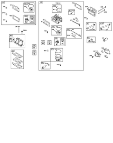 Carburetor And Fuel Supply Group Diagram and Parts List for 386447-0430-B5 200000 - 399999 Briggs and Stratton Engine
